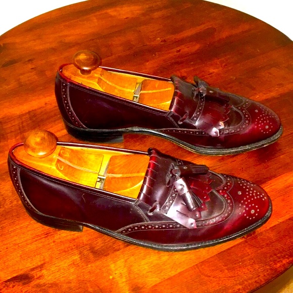J & M Burgundy Optima Tassel Kiltie Loafer 10 D/B - Picture 3 of 10